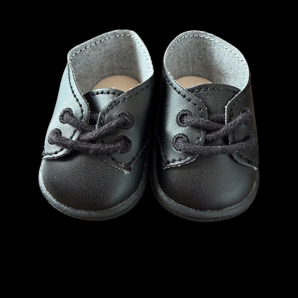 American Girl Doll Boy Black Leather Lace Up Chukka Boots Shoes 18 Inch Doll AG7